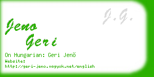 jeno geri business card