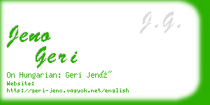 jeno geri business card